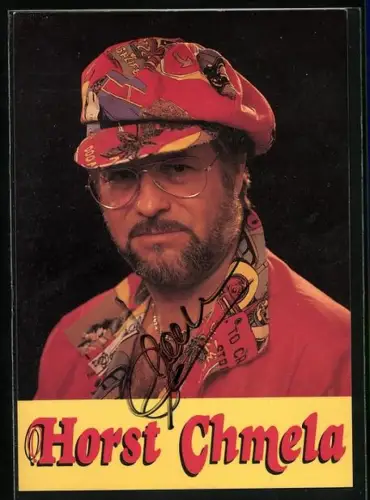 AK Musiker Horst Chmela mit Mütze, Autograph