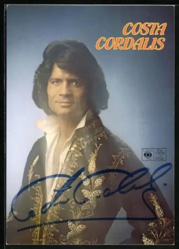 AK Musiker Costa Cordalis im Porträt, Autograph