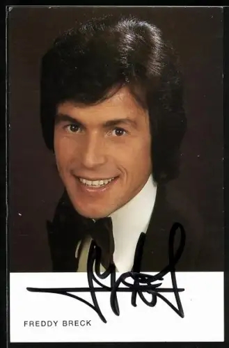 AK Musiker Freddy Breck im Porträt mit Autograph
