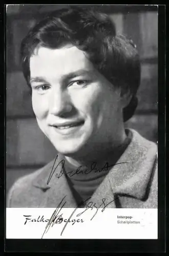 AK Musiker Falko Berger im Porträt mit Autograph