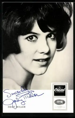 AK Musikerin Jody Miller im Porträt mit Autograph