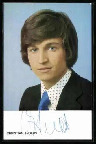 AK Musiker Christian Anders im Anzug mit Autograph