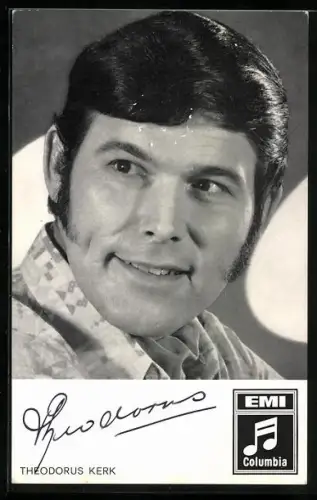 AK Musiker Theodorus Kerk im Porträt mit Autograph