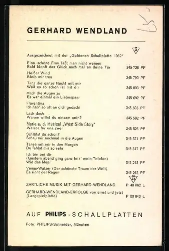 AK Musiker Gerhard Wendland über die Schulter schauend, Autograph