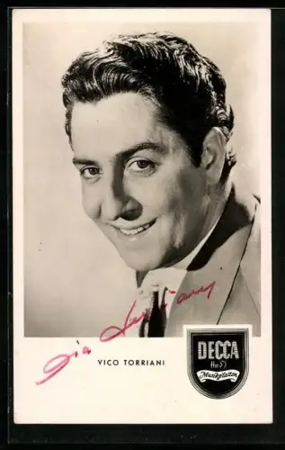 AK Musiker Vico Torriani, den Blick über die Schulter gerichtet, Autograph