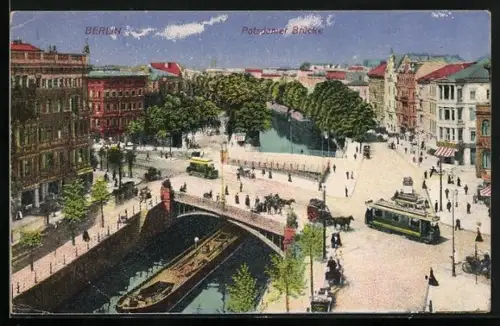AK Berlin, Potsdamer Brücke, Strassenbahn
