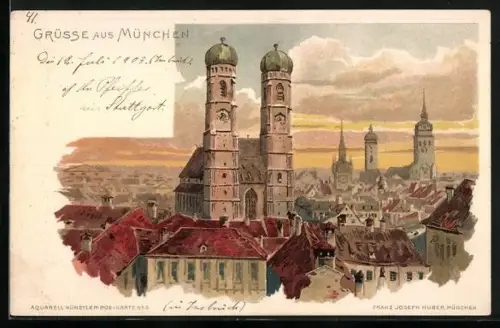 Lithographie München, Ortsansicht