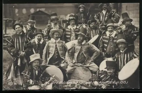 AK Kaiserhuldigung, Gr. V. Musikanten, Doppel-Hochzeit 22. Juli 1515