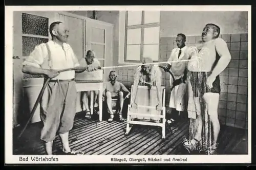 AK Bad Wörishofen, Blitzguss, Oberguss, Sitzbad und Armbad, Montage