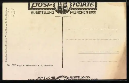 AK München, Ausstellung 1908, Eingang zum Ausstellungspark