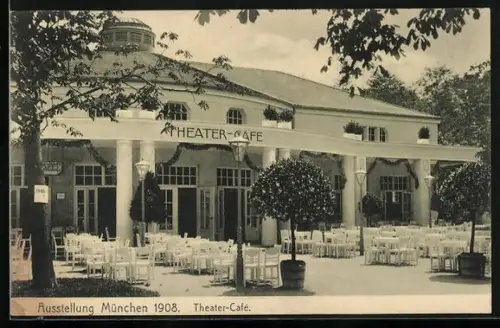 AK München, Ausstellung 1908, Theater-Cafe