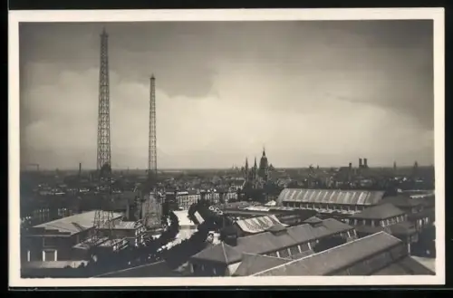 AK München, Deutsche-Verkehrs-Ausstellung 1925, Panoramablick vom Leuchtturm