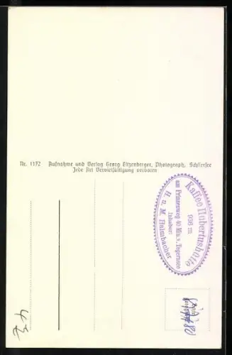 AK Tegernsee, Hubertushütte, H. Halmbacher, Langjähriger und letzter Jäger von Dr. Ludwig Thoma