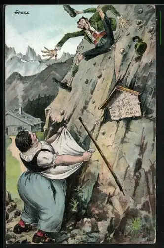 AK dicke Sennerin fängt spindeldürren Möchtegern-Bergsteiger
