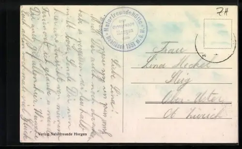 AK Innerthal, Naturfreundehütte Hohfläsch der Ortsgruppe Horgen