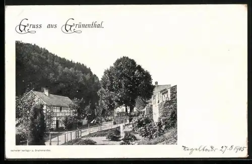 AK Aachen, Grünenthal, Fachwerkhaus im Ort