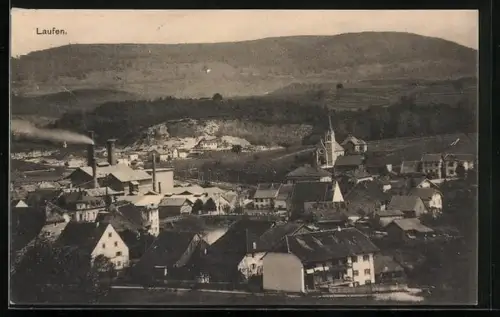 AK Laufen /BL, Ortsansicht mit Kirche aus der Vogelschau