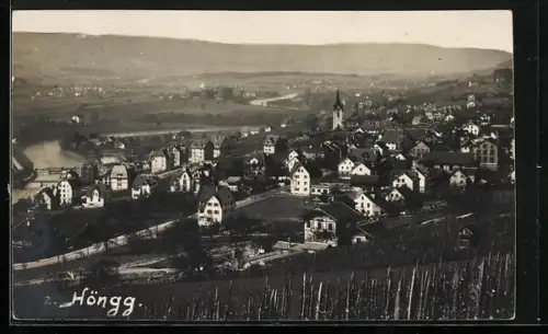 AK Höngg, Ortsansicht mit Kirche 1918/1919