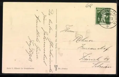 AK Sta. Maria im Münstertal, Ortspartie mit Häusern, Tordurchgang, Mauer u. Bach
