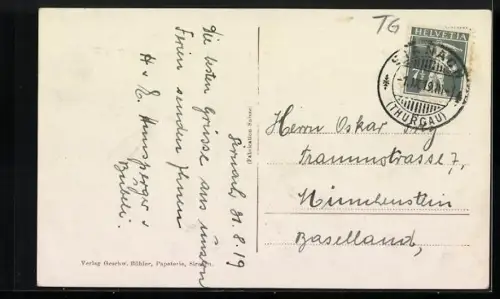 AK Sirnach, Totalansicht mit Fernblick aus der Vogelschau