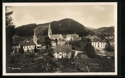 AK Dussnang, Ortspanorama mit Kirche aus der Vogelschau