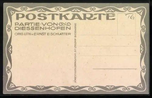 Künstler-AK Diessenhofen, Ortspartie