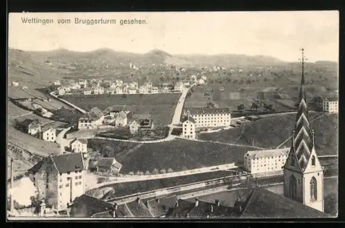 AK Wettingen, Totalansicht vom Bruggerturm aus