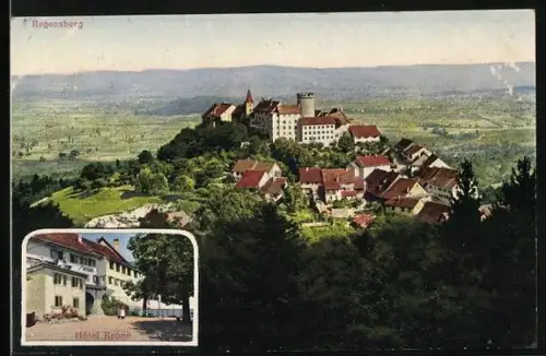 AK Regensberg, Teilansicht, Hotel Krone