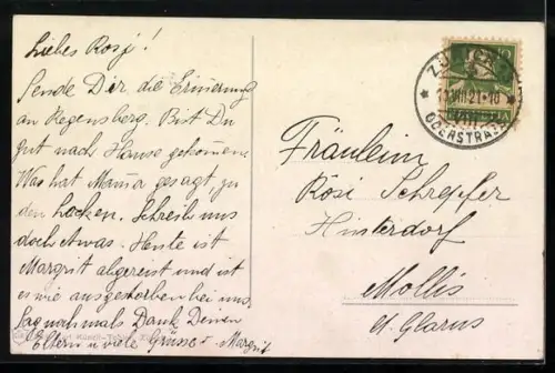 AK Regensberg, Teilansicht, Hotel Krone