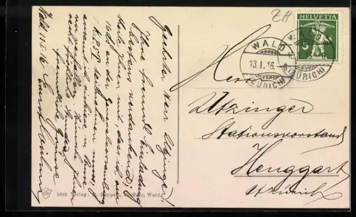 AK Wald /ZH, Ansicht vom neuen Primarschulhaus