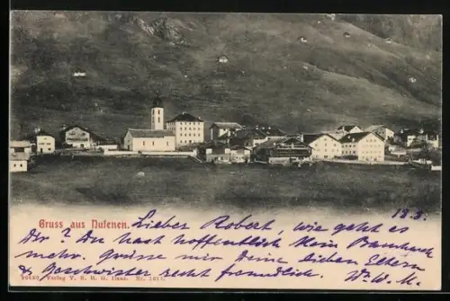 AK Nufenen, Ortspanorama mit Kirche