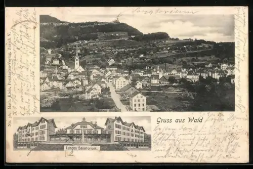 AK Wald /ZH, Lungen-Sanatorium, Totalansicht