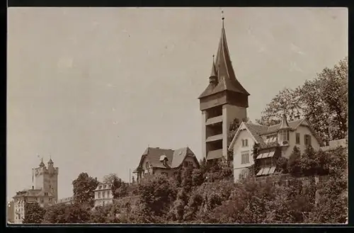 AK Schwarzenberg, Ortspartie mit Turm