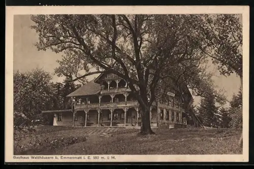 AK Emmenmatt, Blick zum Gasthaus Waldhäusern