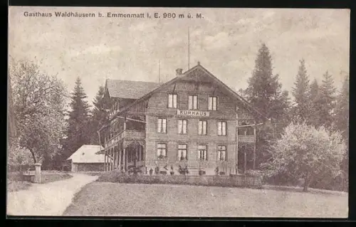 AK Emmenmatt, Blick zum Gasthaus Waldhäusern