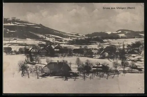 AK Utzigen /Bern, Ortspartie im Winter