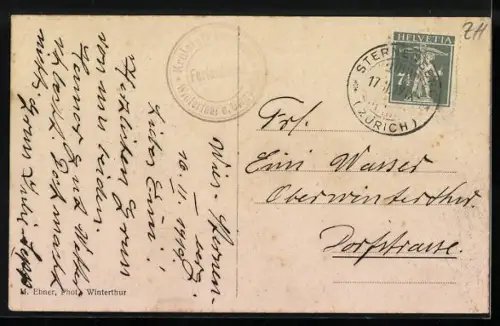 AK Sternenberg, Blick auf Wies mit drei Männern