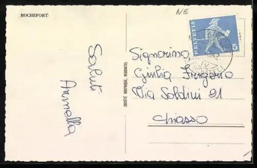 AK Rochefort /NE, Ortspartie mit Kirche