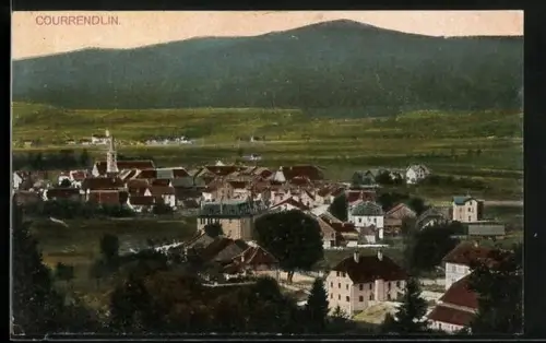 AK Courrendlin, Teilansicht mit Strassenpartie