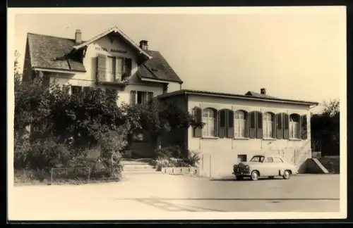 AK Wettingen, Hotel Bahnhof mit Strassenpartie
