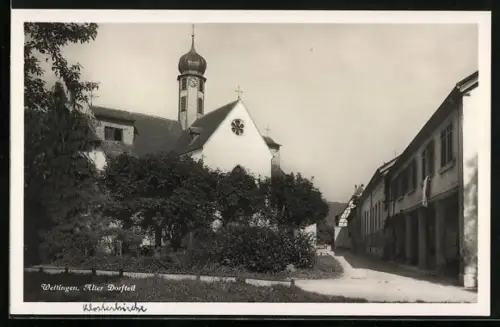 AK Wettingen, Alter Dorfteil mit Kirche