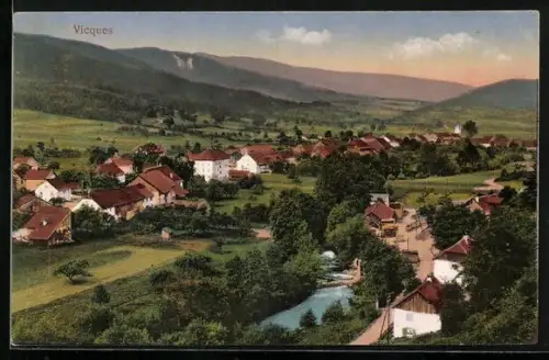 AK Vicques, Teilansicht mit Bach