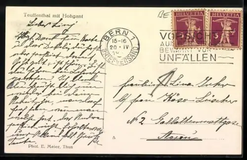 AK Teuffenthal, Ortspartie mit Hohgant