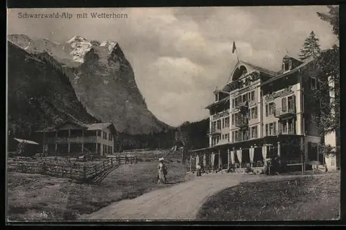 AK Meiringen, Schwarzwald-Alp, Kurhaus mit Wetterhorn