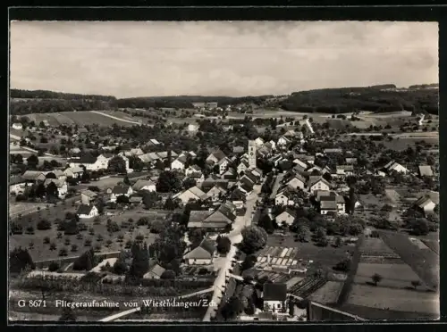 AK Wiesendangen /ZH, Gesamtansicht vom Flugzeug aus