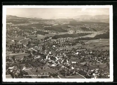 AK Maschwanden, Teilansicht, Fliegeraufnahme