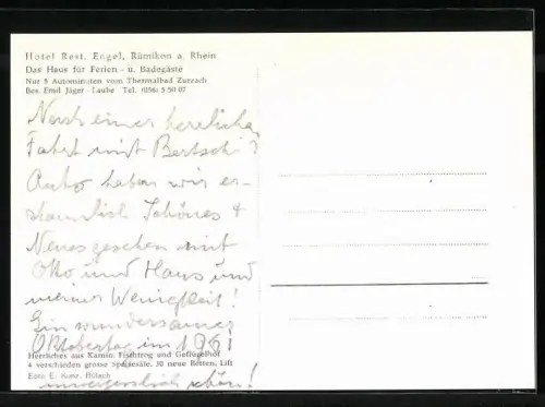 AK Rümikon a. Rhein, Hotel-Restaurant Engel