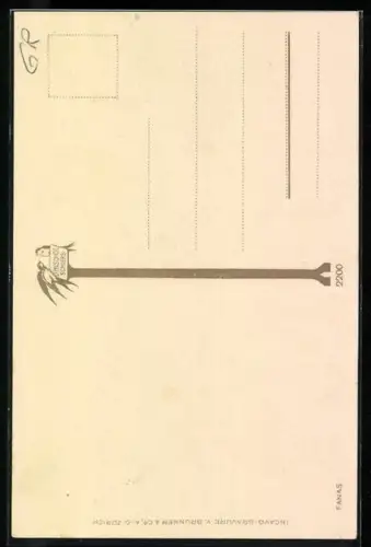 AK Fanas, Strassenpartie mit Kirche