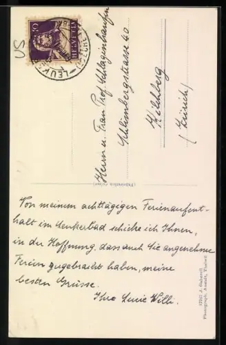 AK Leukerbad, Strassenpartie mit Kirche