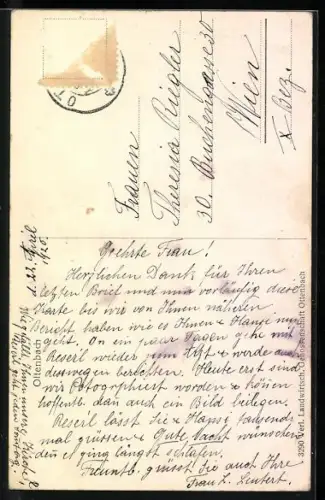 AK Ottenbach, Strassenpartie mit Kirche